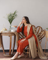 WOOL MAREENA 3PC EMBROIDERED DRESS EMBROIDERED SHAWL D-327